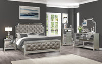 Bedroom set made with Wood in Silver Color  Bedroom Furniture Set - Francoshouseholditems