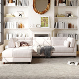 L shaped Sofa with Removable Ottomans and comfortable waist pillows