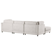 L shaped Sofa with Removable Ottomans and comfortable waist pillows