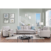 Modern Living Room Sofa Set Linen Upholstered Couch Furniture for Home