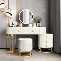 Dressing Table Bedroom Makeup Table Vanity Set 2 Storage Drawers and 3 Drawer Chests with Vanity