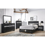 King 6 PC Storage Bedroom Set in Black made with Wood Bedroom Furniture Set - Francoshouseholditems