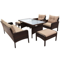 Outdoor Patio Wicker Rattan Sofa Set Dining Table Set - Francoshouseholditems