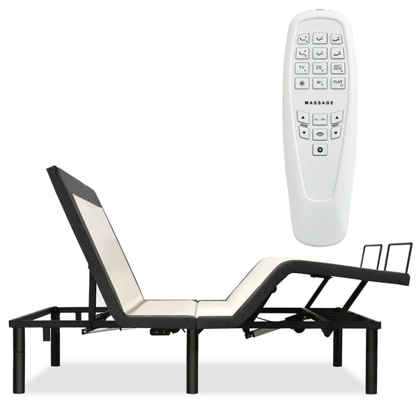 Queen Size Adjustable Bed Base Electric Bed Frame w/ Massage - Francoshouseholditems