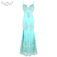 Floral Evening Dress long Mermaid Wedding Party Gown Sky Blue - Francoshouseholditems