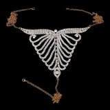 Sexy Crystal Body Harness Chain Bra and Thong Jewelry for Women Fashion Bling Rhinestone Bikini Set Underwear Body Jewelry - Francoshouseholditems