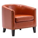 Circle Chair Single Sofa Modern Brown Orange 73x64x70CM for Living Room Bedroom Etc[US-Stock] - Francoshouseholditems