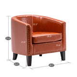 Circle Chair Single Sofa Modern Brown Orange 73x64x70CM for Living Room Bedroom Etc[US-Stock] - Francoshouseholditems