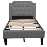 Platform Bed, Twin Size, Gray  Bedroom Furniture for Livingroom US Warehouse - Francoshouseholditems