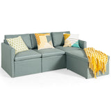 Convertible Sectional Sofa L-Shaped Couch w/Reversible Chaise - Francoshouseholditems