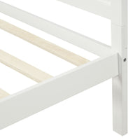 Twin Bed Frame Foundation with Headboard and Wood Slat Support White Pink[US-Depot] - Francoshouseholditems