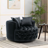 Accent Chair,Velvet Round Barrel Chair for Home Living Room Leisure Chair with 3 Pillow - Francoshouseholditems