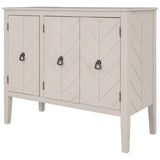 Wooden Cabinet with Adjustable Shelf, Antique Gray Modern Sideboard for Entryway, Living Room, Bedroom - Francoshouseholditems