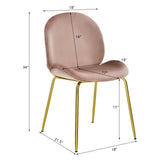 Accent Chairs Dining Side Chairs w/Gold Metal Legs - Francoshouseholditems