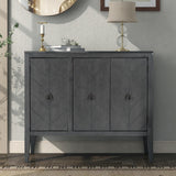 Wooden Cabinet with Adjustable Shelf, Antique Gray Modern Sideboard for Entryway, Living Room, Bedroom - Francoshouseholditems