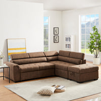 l Sofa Bed Suede for Living Room Sleeper Sofa Set Modern L Shaped Comfortable Large Sofa Leisure Soft Couch - Francoshouseholditems