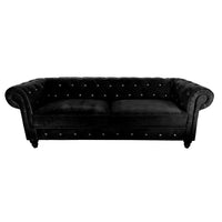 Living room sofa,  modern Chesterfield design sofa black 80 inches wide - Francoshouseholditems