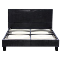 Simple PU Bed Frame Black  Bedroom Furniture for Bedroom US Warehouse - Francoshouseholditems