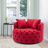 Accent Chair,Velvet Round Barrel Chair for Home Living Room Leisure Chair with 3 Pillow - Francoshouseholditems