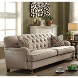 Sofa Set 3 Seater Sofa, Loveseat and Lounge Chair Tufted Cushions, Home Sectional Couches Furniture, Beige - Francoshouseholditems