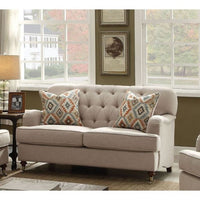 Sofa, Loveseat and Lounge Chair Tufted Cushions, Home Sectional Couches Furniture, Beige - Francoshouseholditems