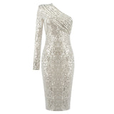 Dress Sparkle Glitzy Sequins Dress Mesh Patchwork Celebrity Christmas Party - Francoshouseholditems