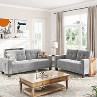 Sofa Set Morden Style Couch Furniture Upholstered Armchair, Loveseat and Three Seat for Home or Office - Francoshouseholditems