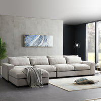 Fabric Sectional Sofa Living Room Furniture Sets Mid-century Modern Design Corner Sofa Easy Assembly - Francoshouseholditems
