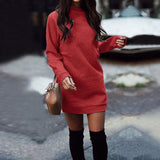 O-neck Long Sleeve Spring Winter Dress  Slim Fit Ladies Knitted Fashion Vestidos - Francoshouseholditems