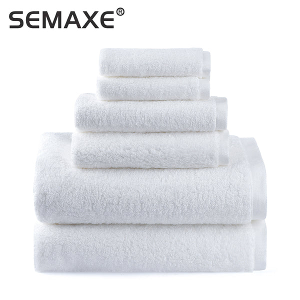 Bath Towel Set,2 Large Bath Towels,2 Hand Towels,2 Face towels . Cotton Highly Absorbent Bathroom Towels White - Francoshouseholditems