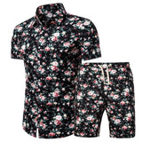 Clothing Short-sleeved Printed Shirts Shorts 2 Piece Fashion Male Casual Beach Wear Clothes - Francoshouseholditems