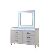 Bed Room Set Nightstand  Dresser Chest Cabinet Cupboard Forcer Milky White with Led  Bedroom Furniture - Francoshouseholditems