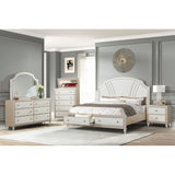 Gold Bedroom Set Include King Bed Frame Nightstand Dresser and Mirror Furniture - Francoshouseholditems