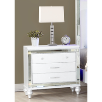 4 PCS Bedroom Set Include Luxury King Bed Frame Nightstand Dresser White Mirrored Glamorous Furniture - Francoshouseholditems